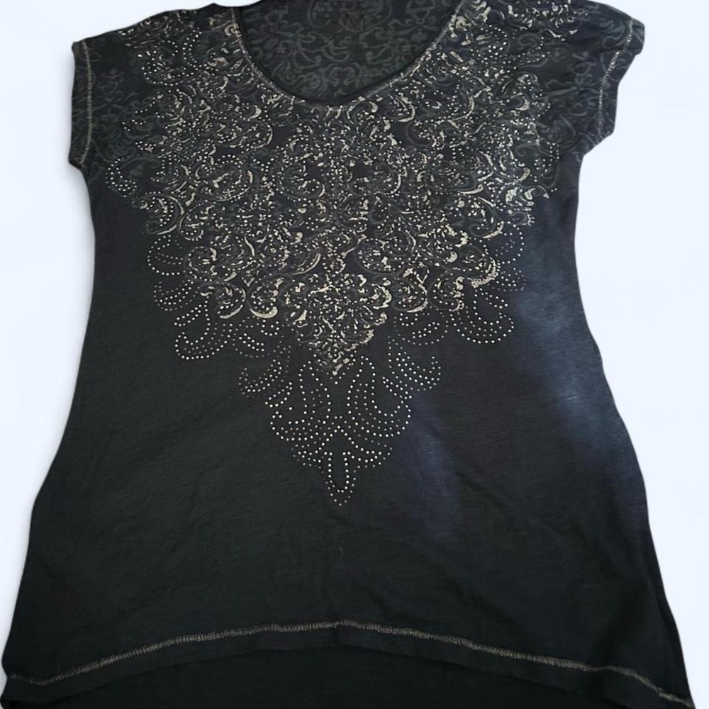 Maurices Elegant Navy Tee with Silver Accents